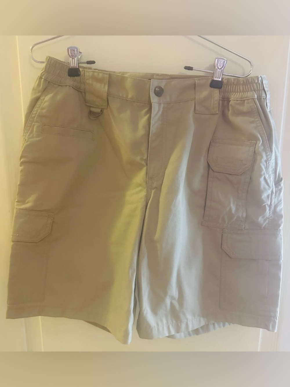 5.11 Taclite Pro 9” Tan Cargo Ripstop Shorts with Utility Pockets